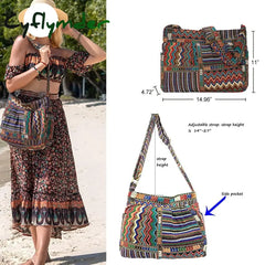 Cyflymder Women Designer Shoulder Bag Vintage Crossbody Large Capacity Handbag Pockets Hobo Fabric