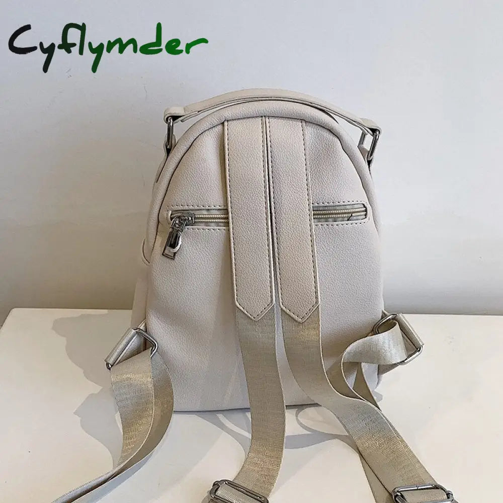 Cyflymder Women Designer Soft Leather Backpacks Sac A Dos Casual Luxury Fashion High Quality