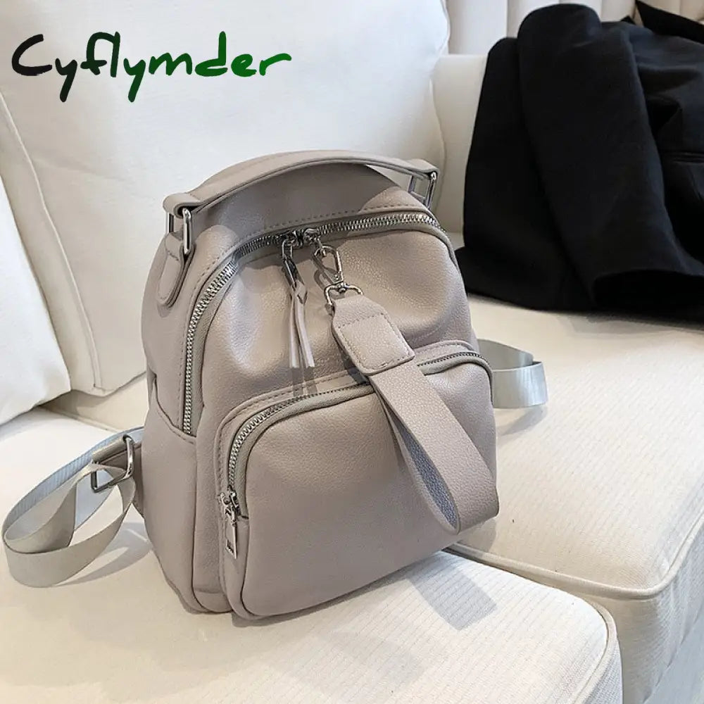 Cyflymder Women Designer Soft Leather Backpacks Sac A Dos Casual Luxury Fashion High Quality