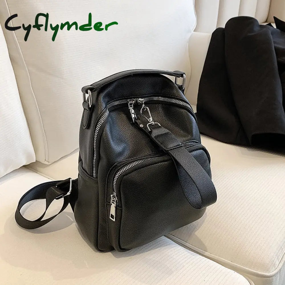 Cyflymder Women Designer Soft Leather Backpacks Sac A Dos Casual Luxury Fashion High Quality
