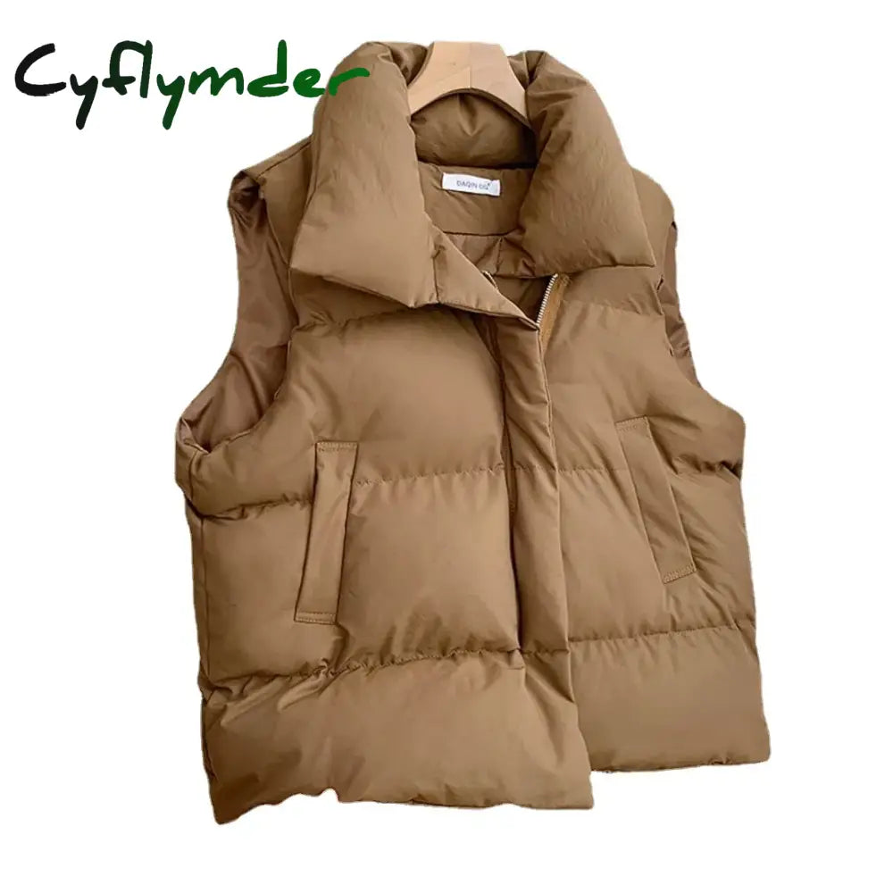 Cyflymder Women Fashion Autumn New Stand Collar Elegant Down Coats Warm Outerwear Casual Belt