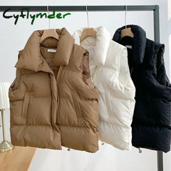 Cyflymder Women Fashion Autumn New Stand Collar Elegant Down Coats Warm Outerwear Casual Belt