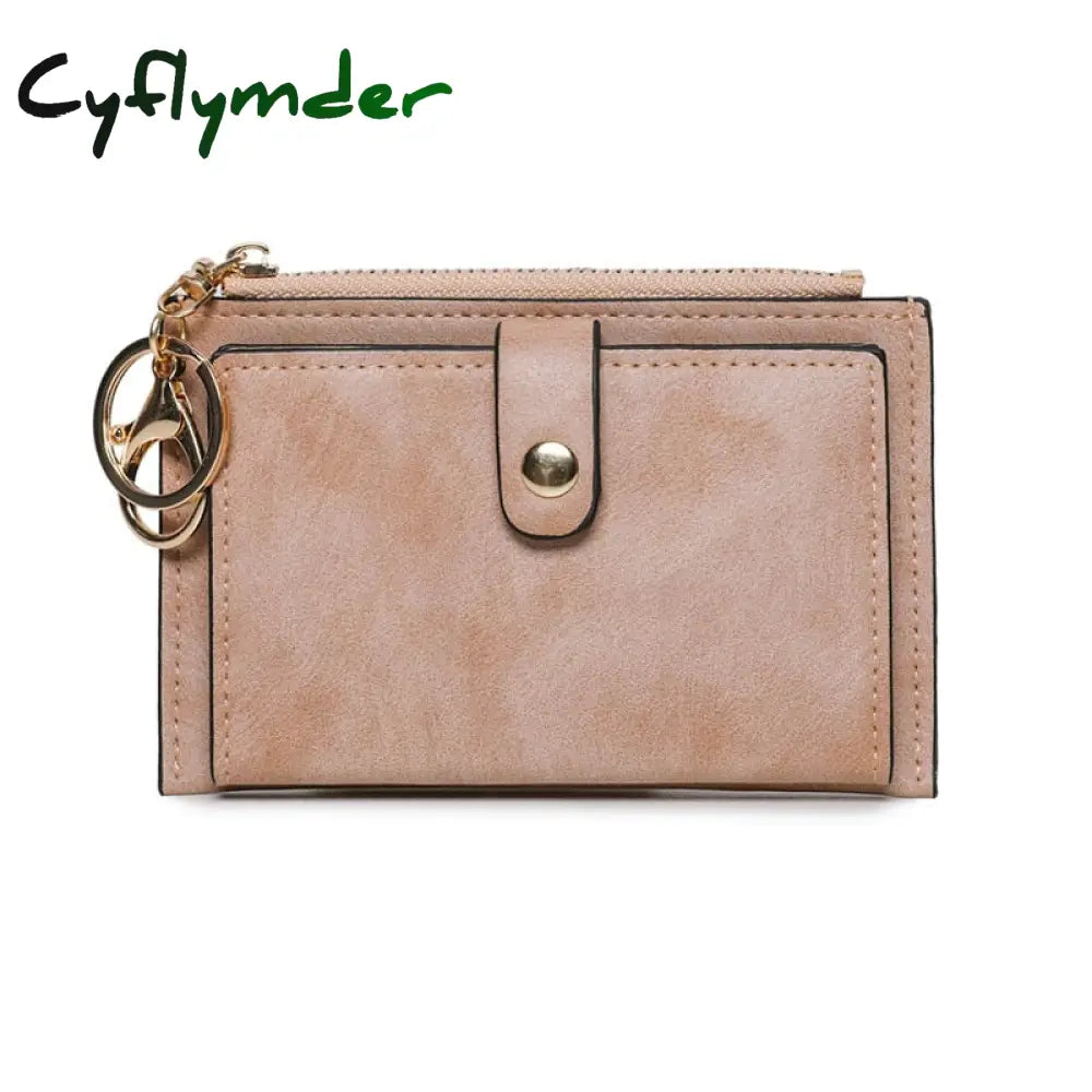 Cyflymder Women Fashion Matte Short Wallet Pu Leather Zipper Hasp Frosted Ladies Purses Money Coin