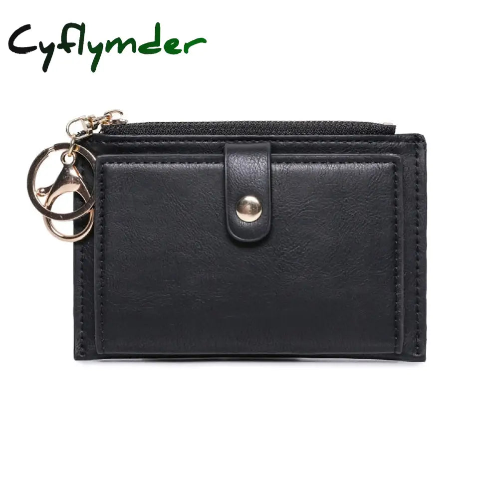 Cyflymder Women Fashion Matte Short Wallet Pu Leather Zipper Hasp Frosted Ladies Purses Money Coin