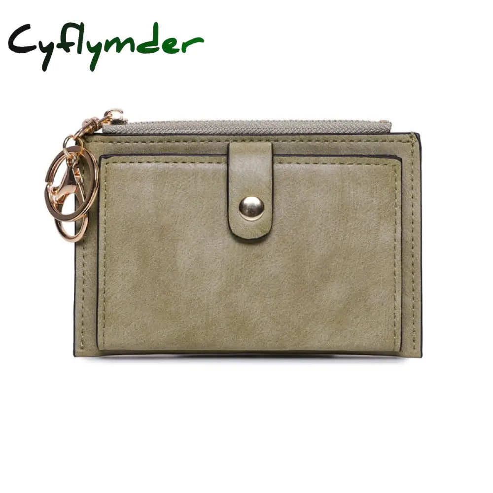 Cyflymder Women Fashion Matte Short Wallet Pu Leather Zipper Hasp Frosted Ladies Purses Money Coin