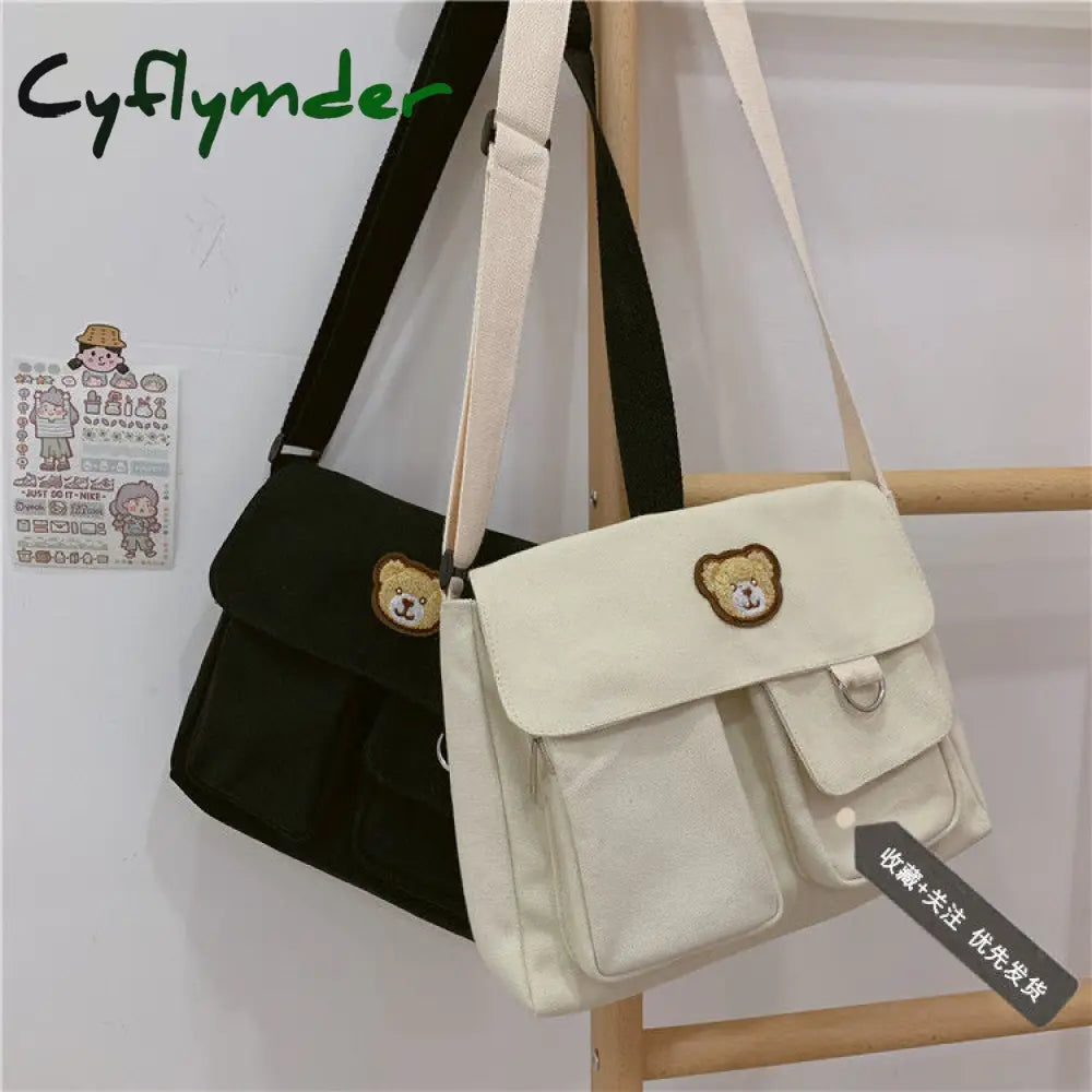 Cyflymder Women Fashion Shoulder Bags Multifunction Canvas Crossbody Bag Retro Handbags Travel