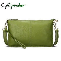 Cyflymder Women Genuine Leather Day Clutches Candy Color Shoulder Bags Women’s Fashion Crossbody