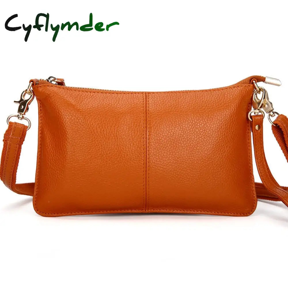 Cyflymder Women Genuine Leather Day Clutches Candy Color Shoulder Bags Women’s Fashion Crossbody