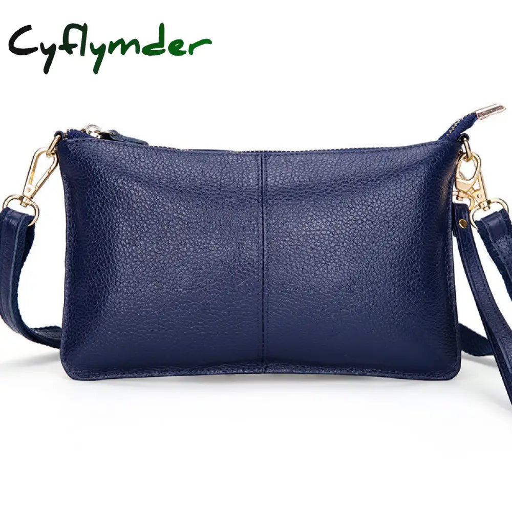 Cyflymder Women Genuine Leather Day Clutches Candy Color Shoulder Bags Women’s Fashion Crossbody