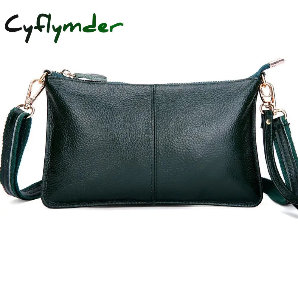 Cyflymder Women Genuine Leather Day Clutches Candy Color Shoulder Bags Women’s Fashion Crossbody