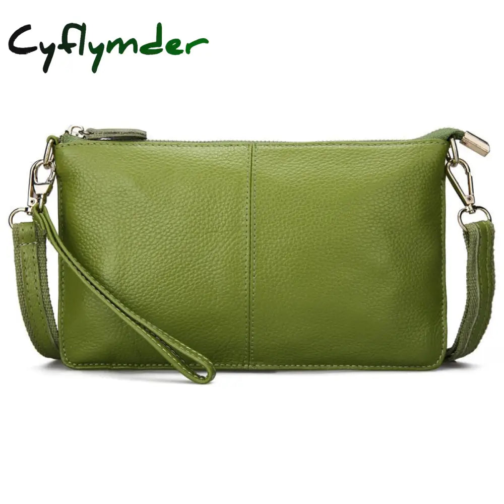 Cyflymder Women Genuine Leather Day Clutches Candy Color Shoulder Bags Women’s Fashion Crossbody