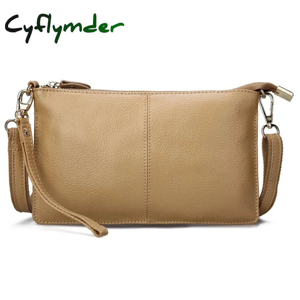 Cyflymder Women Genuine Leather Day Clutches Candy Color Shoulder Bags Women’s Fashion Crossbody