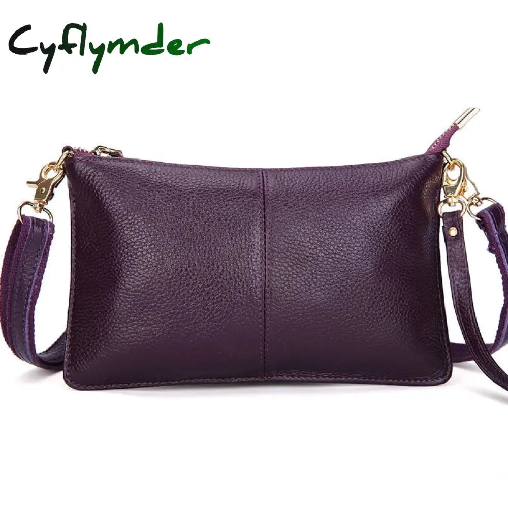 Cyflymder Women Genuine Leather Day Clutches Candy Color Shoulder Bags Women’s Fashion Crossbody