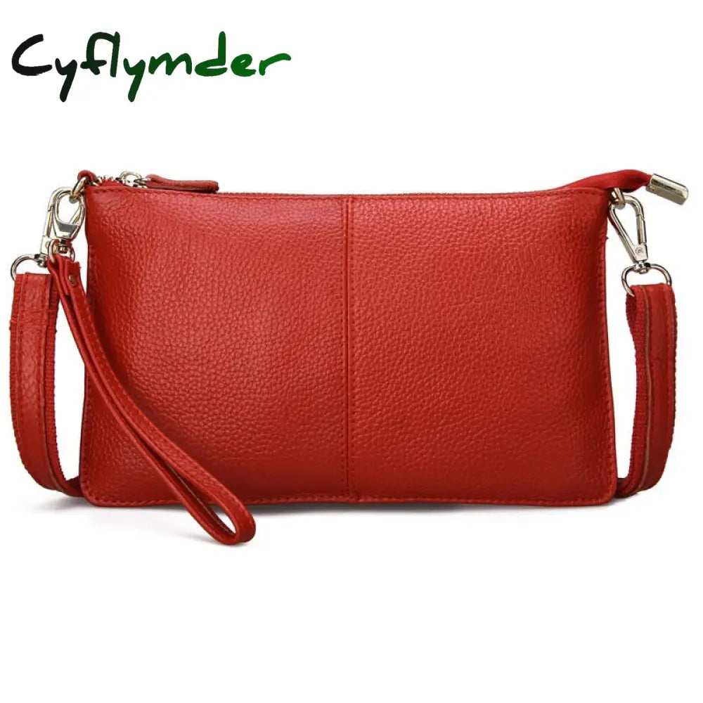 Cyflymder Women Genuine Leather Day Clutches Candy Color Shoulder Bags Women’s Fashion Crossbody