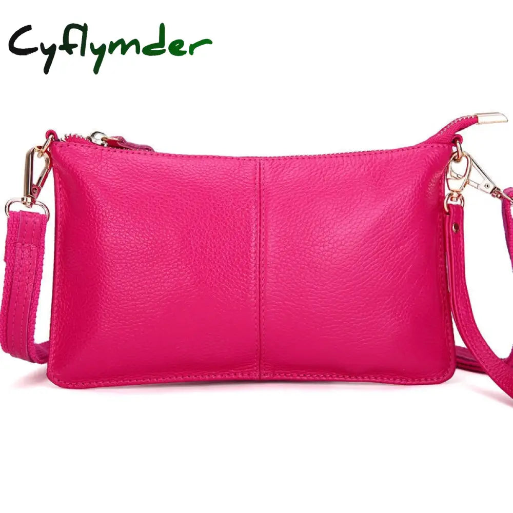 Cyflymder Women Genuine Leather Day Clutches Candy Color Shoulder Bags Women’s Fashion Crossbody