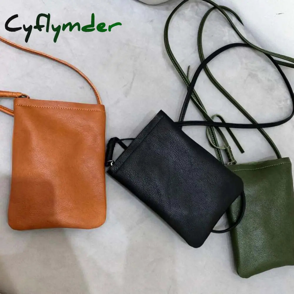 Cyflymder Women Genuine Leather Shoulder Bag Flap Female Long Wallets Clutch Lady Purse Zipper