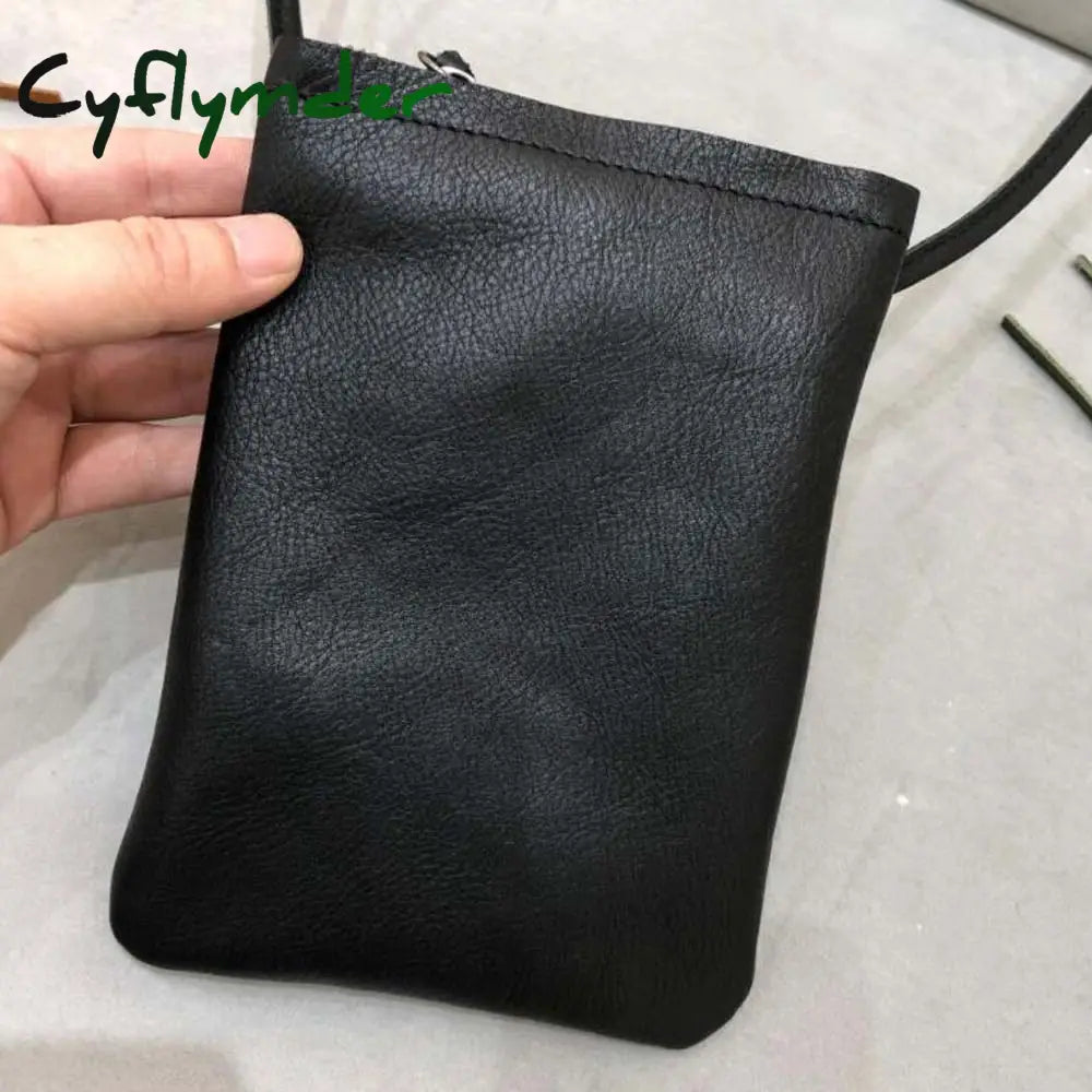 Cyflymder Women Genuine Leather Shoulder Bag Flap Female Long Wallets Clutch Lady Purse Zipper