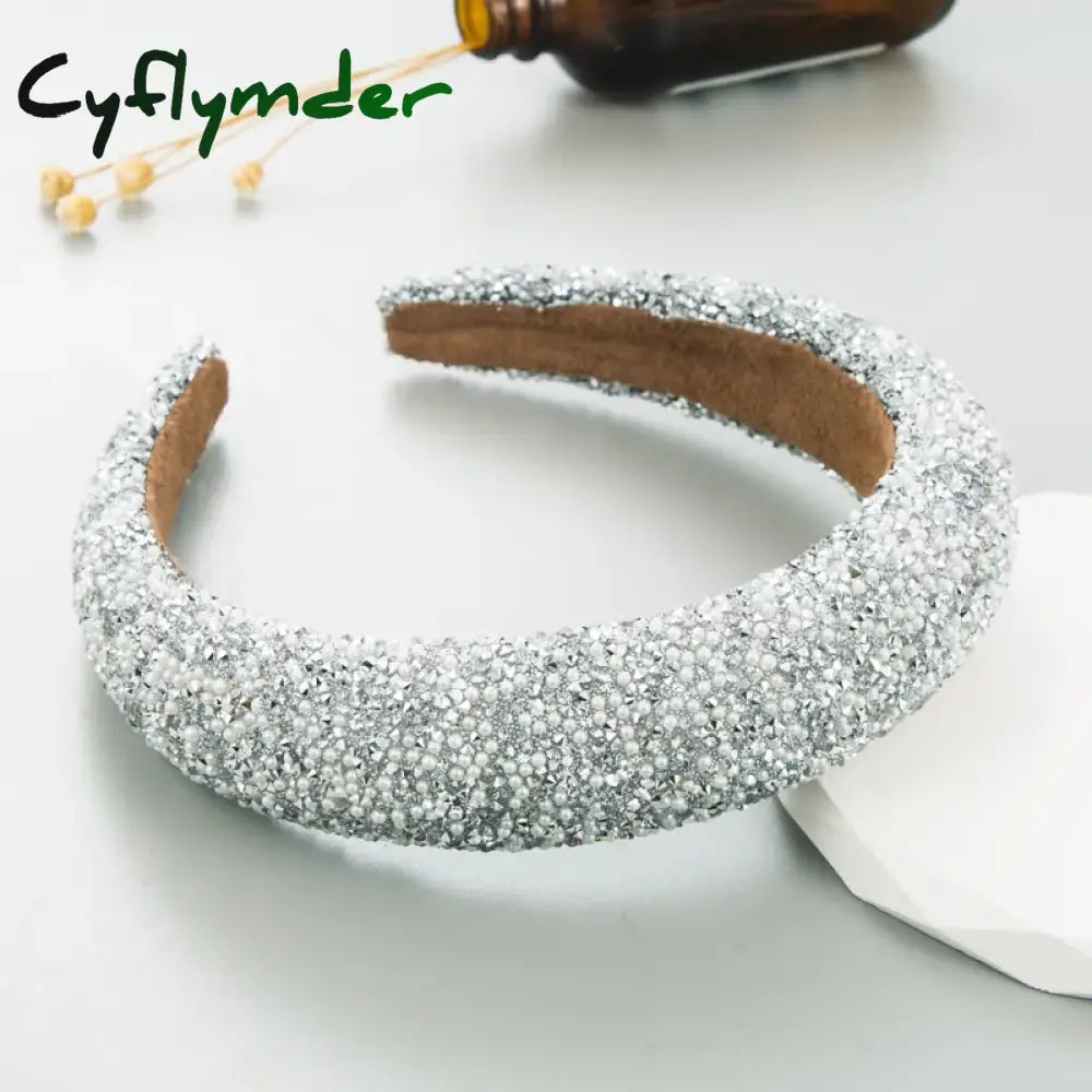 Cyflymder Women Girls Baroque Luxury Rhinestone Hairband Headband Adult Hair Accessories Jewley3093