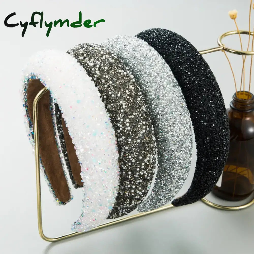 Cyflymder Women Girls Baroque Luxury Rhinestone Hairband Headband Adult Hair Accessories Jewley3093