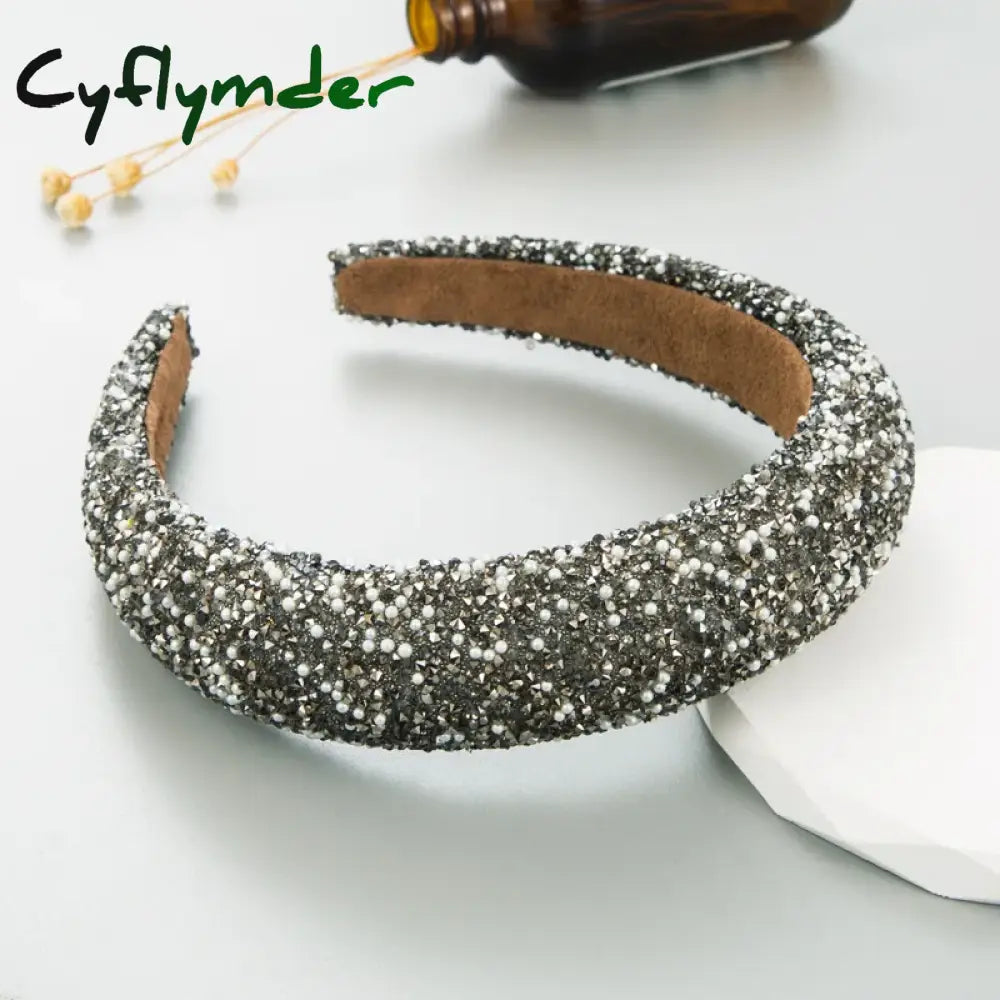 Cyflymder Women Girls Baroque Luxury Rhinestone Hairband Headband Adult Hair Accessories Jewley3093