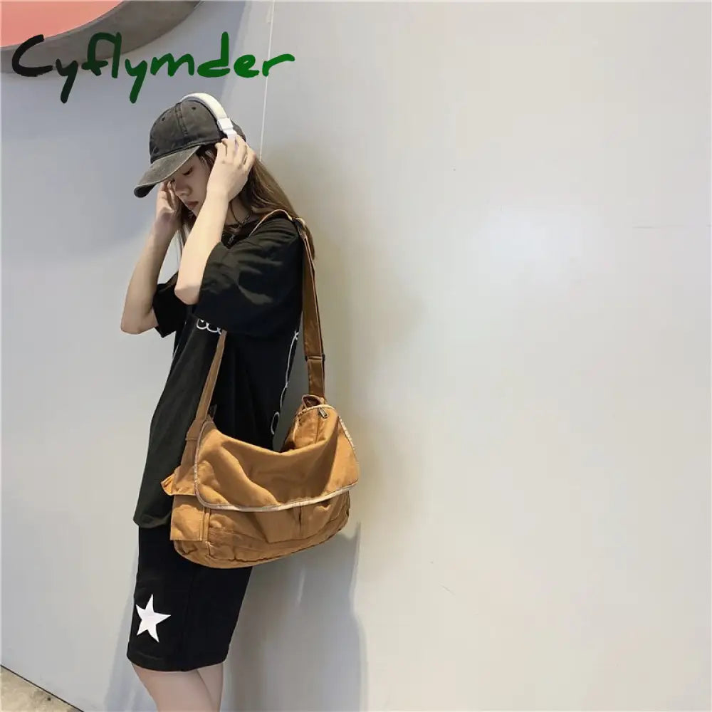 Cyflymder Women Handbag Canvas Female Shoulder Bags Designer Women’s Messenger Ladies Casual