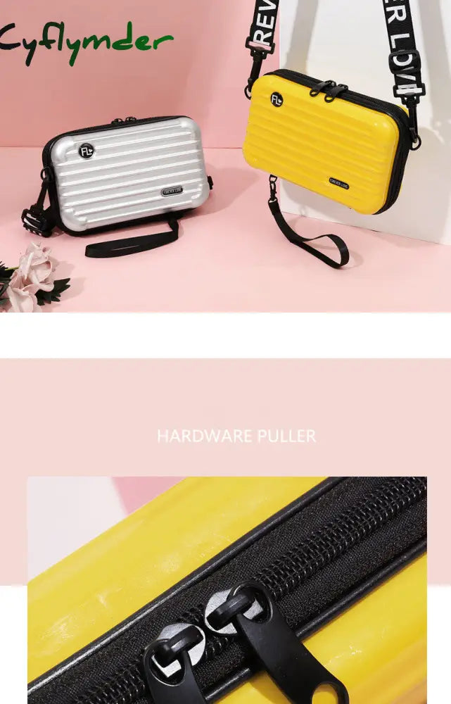 Cyflymder Women Handbag Fashion Shoulder Bags For Ladies New Mini Suitcase Shape High Quality Pvc