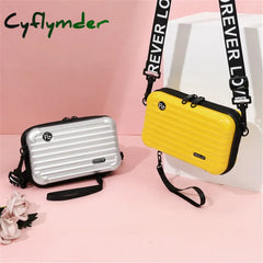 Cyflymder Women Handbag Fashion Shoulder Bags For Ladies New Mini Suitcase Shape High Quality Pvc