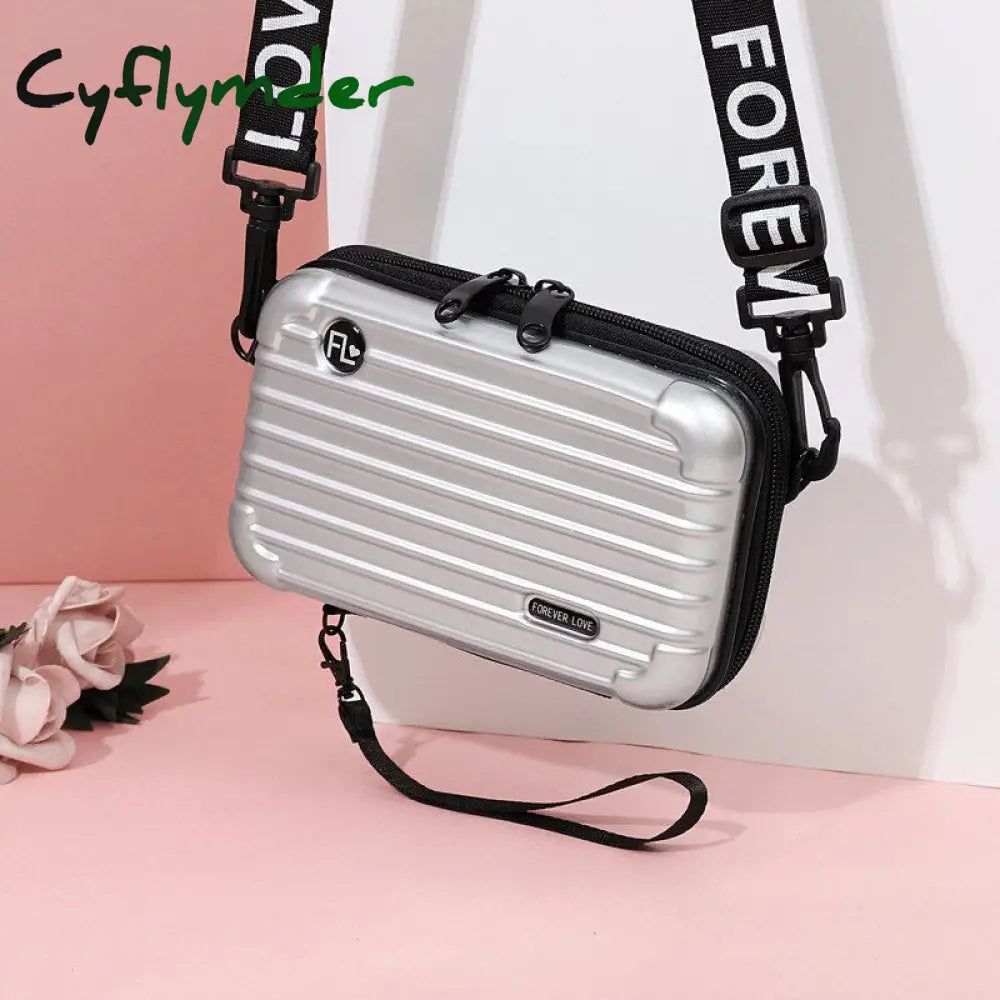 Cyflymder Women Handbag Fashion Shoulder Bags For Ladies New Mini Suitcase Shape High Quality Pvc