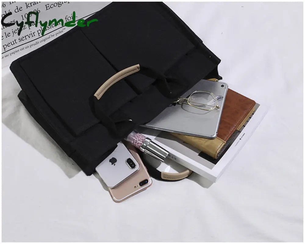 Cyflymder Women Handbag Korean School Simple Solid Color Casual Canvas Messenger Shoulder Bag Hot