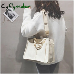 Cyflymder Women Handbag Korean School Simple Solid Color Casual Canvas Messenger Shoulder Bag Hot