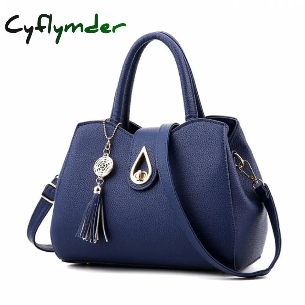 Cyflymder Women Handbags Leather Totes Bag Top-Handle Embroidery Crossbody Shoulder Lady Simple