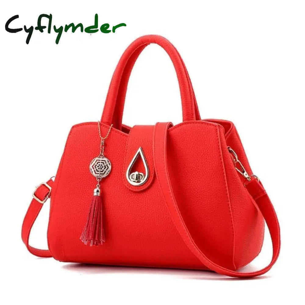 Cyflymder Women Handbags Leather Totes Bag Top-Handle Embroidery Crossbody Shoulder Lady Simple