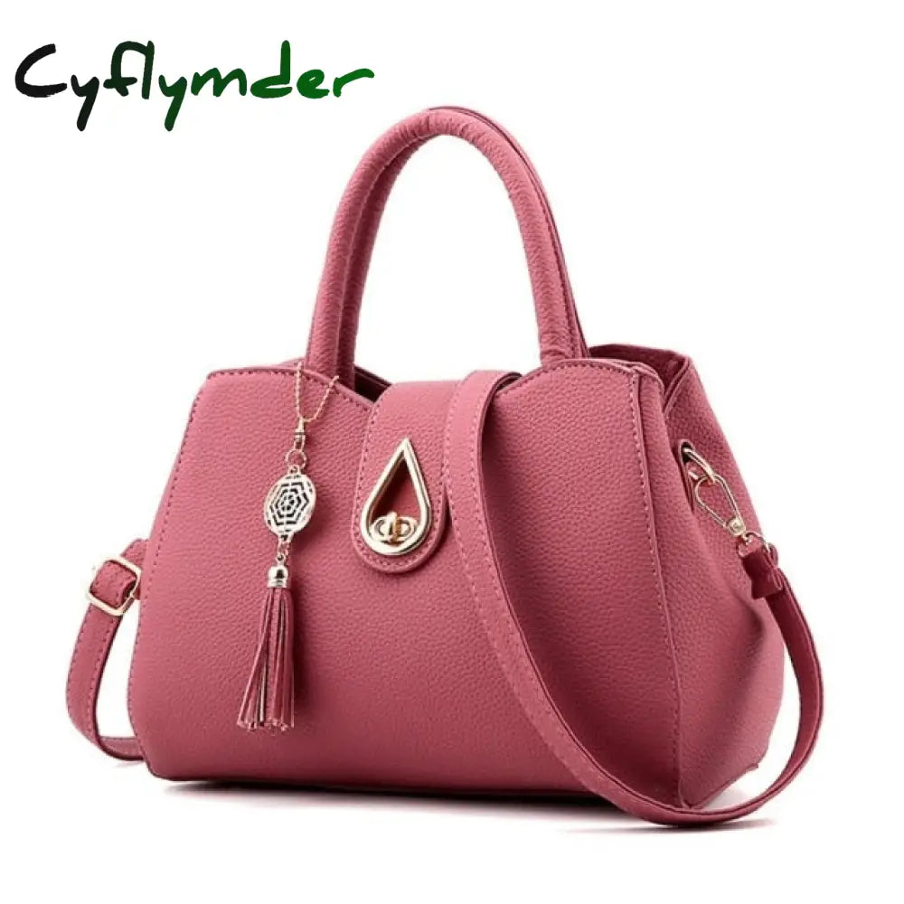 Cyflymder Women Handbags Leather Totes Bag Top-Handle Embroidery Crossbody Shoulder Lady Simple