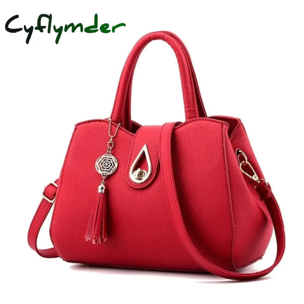 Cyflymder Women Handbags Leather Totes Bag Top-Handle Embroidery Crossbody Shoulder Lady Simple