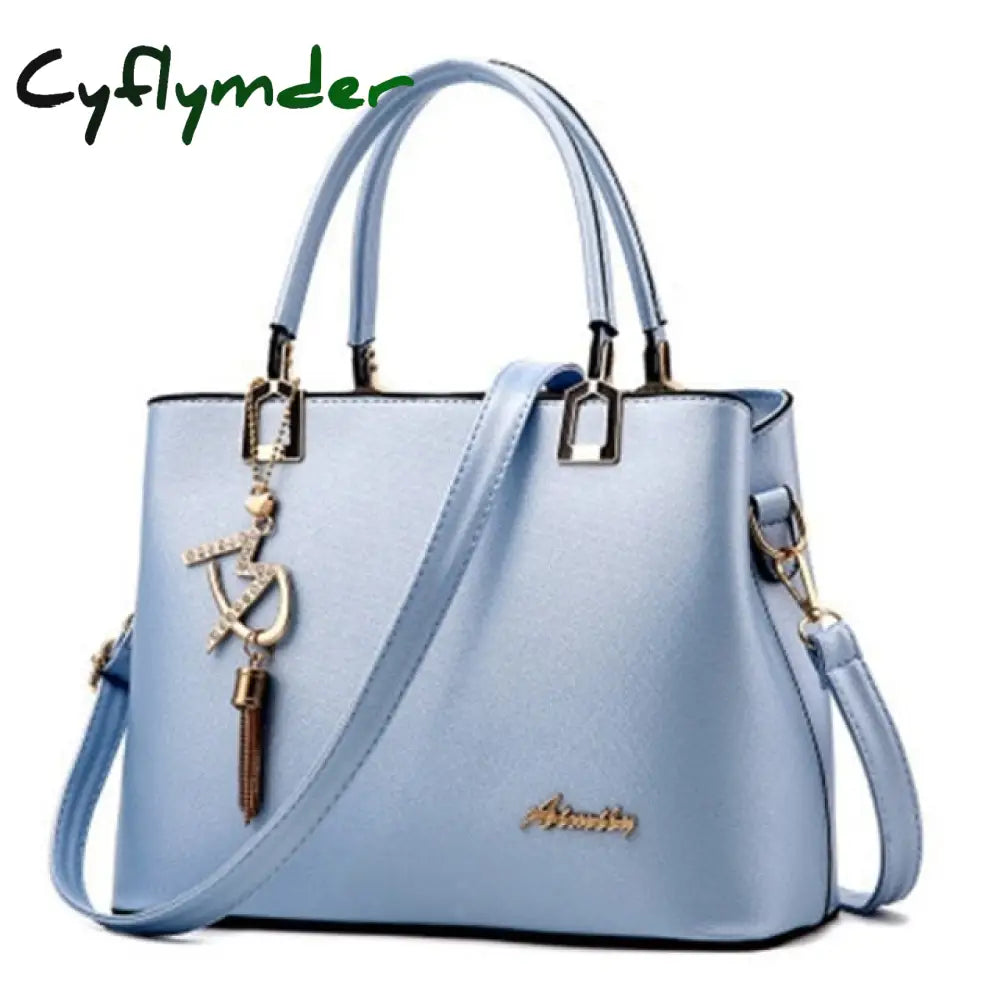 Cyflymder Women Handbags Leather Totes Bag Top-Handle Embroidery Crossbody Shoulder Lady Simple