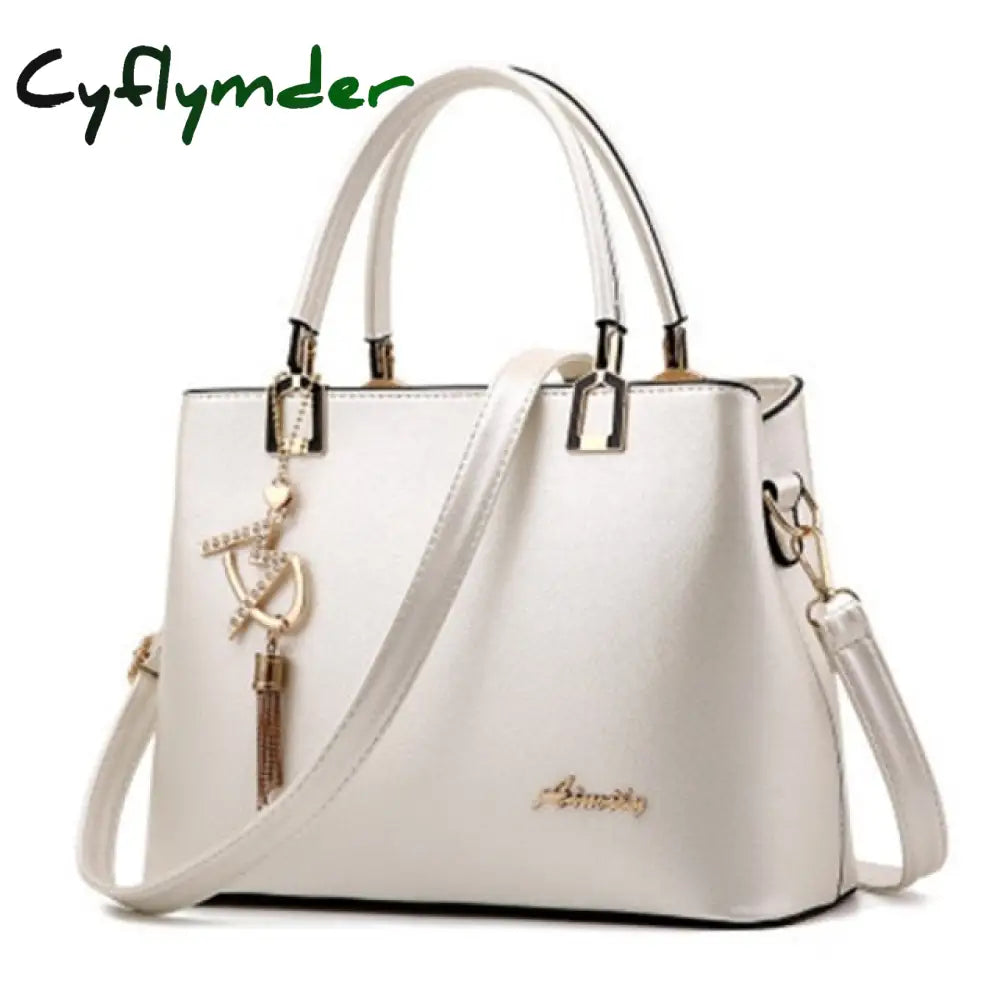 Cyflymder Women Handbags Leather Totes Bag Top-Handle Embroidery Crossbody Shoulder Lady Simple