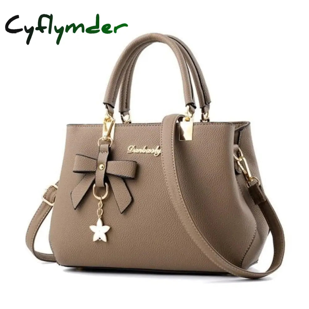 Cyflymder Women Handbags Leather Totes Bag Top-Handle Embroidery Crossbody Shoulder Lady Simple