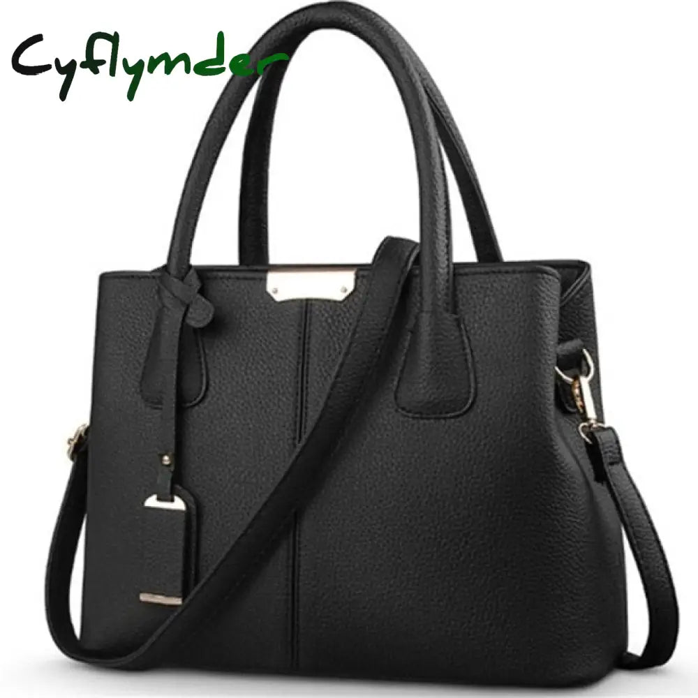 Cyflymder Women Handbags Leather Totes Bag Top-Handle Embroidery Crossbody Shoulder Lady Simple