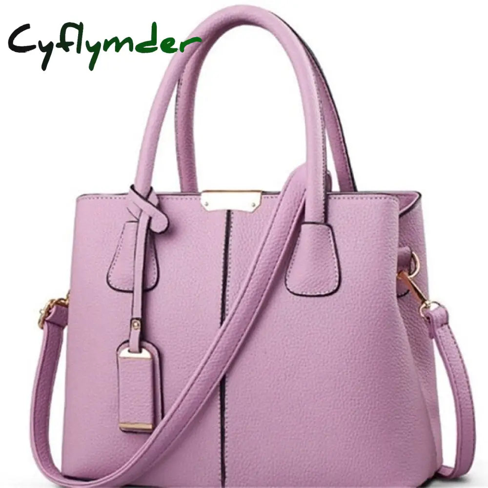 Cyflymder Women Handbags Leather Totes Bag Top-Handle Embroidery Crossbody Shoulder Lady Simple