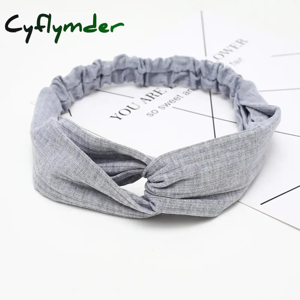 Cyflymder Women Headband Cross Top Knot Elastic Hair Bands Soft Solid Color Girls Hairband