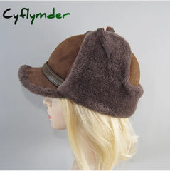 Cyflymder Women High Quality Real Fur Hat Lamb Wool Winter Bomber Hats For Lady Earflaps Luxury Warm Ushanka Russian