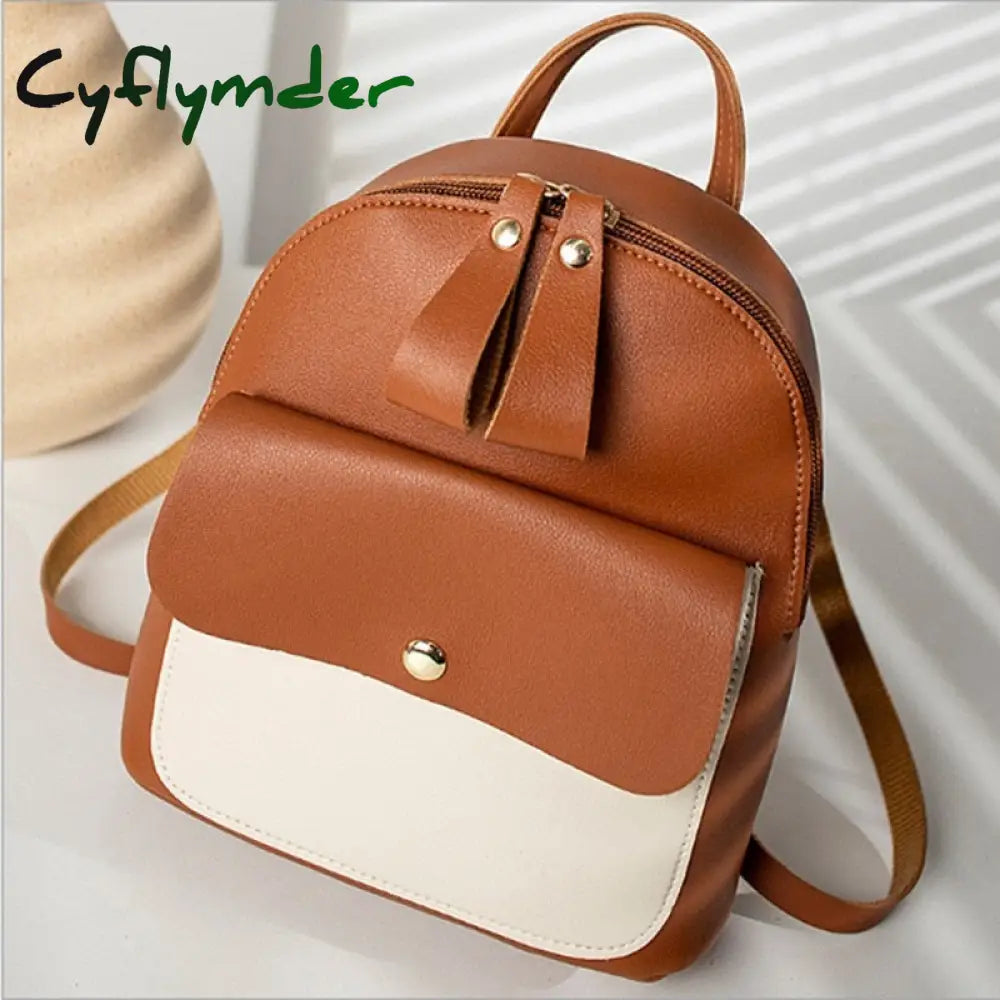 Cyflymder Women Korea Autumn Winter Mini Chains Backpack Female Student Oil Wax Leather Shoulder