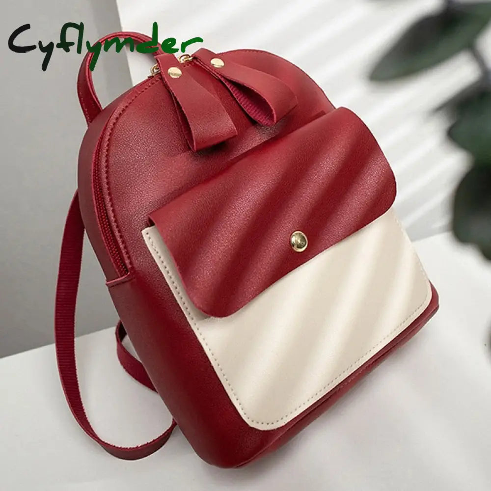 Cyflymder Women Korea Autumn Winter Mini Chains Backpack Female Student Oil Wax Leather Shoulder