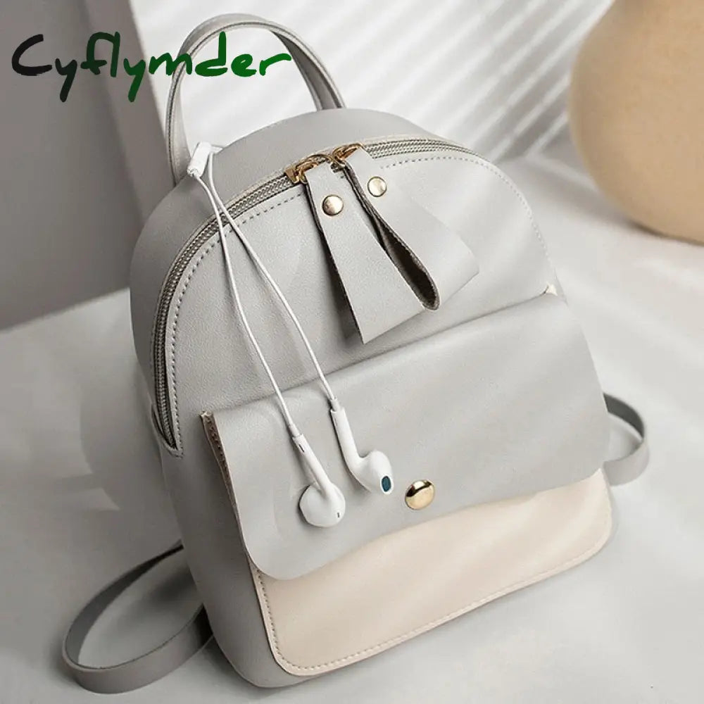 Cyflymder Women Korea Autumn Winter Mini Chains Backpack Female Student Oil Wax Leather Shoulder