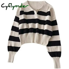 Cyflymder Women Ladies O-Neck Long Sleeve Knit Top Sweaters Shirts Loose Blouse