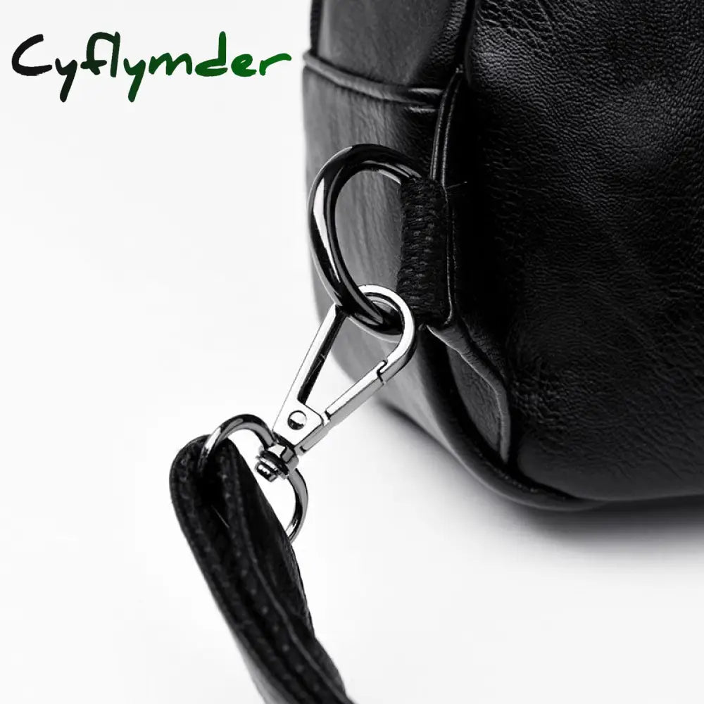 Cyflymder Women Leather Backpacks Zipper Female Chest Bag Sac A Dos Travel Back Pack Ladies Bagpack