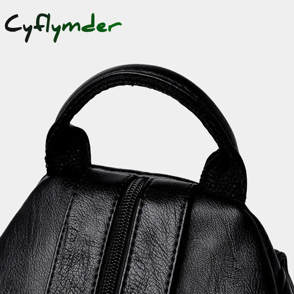 Cyflymder Women Leather Backpacks Zipper Female Chest Bag Sac A Dos Travel Back Pack Ladies Bagpack