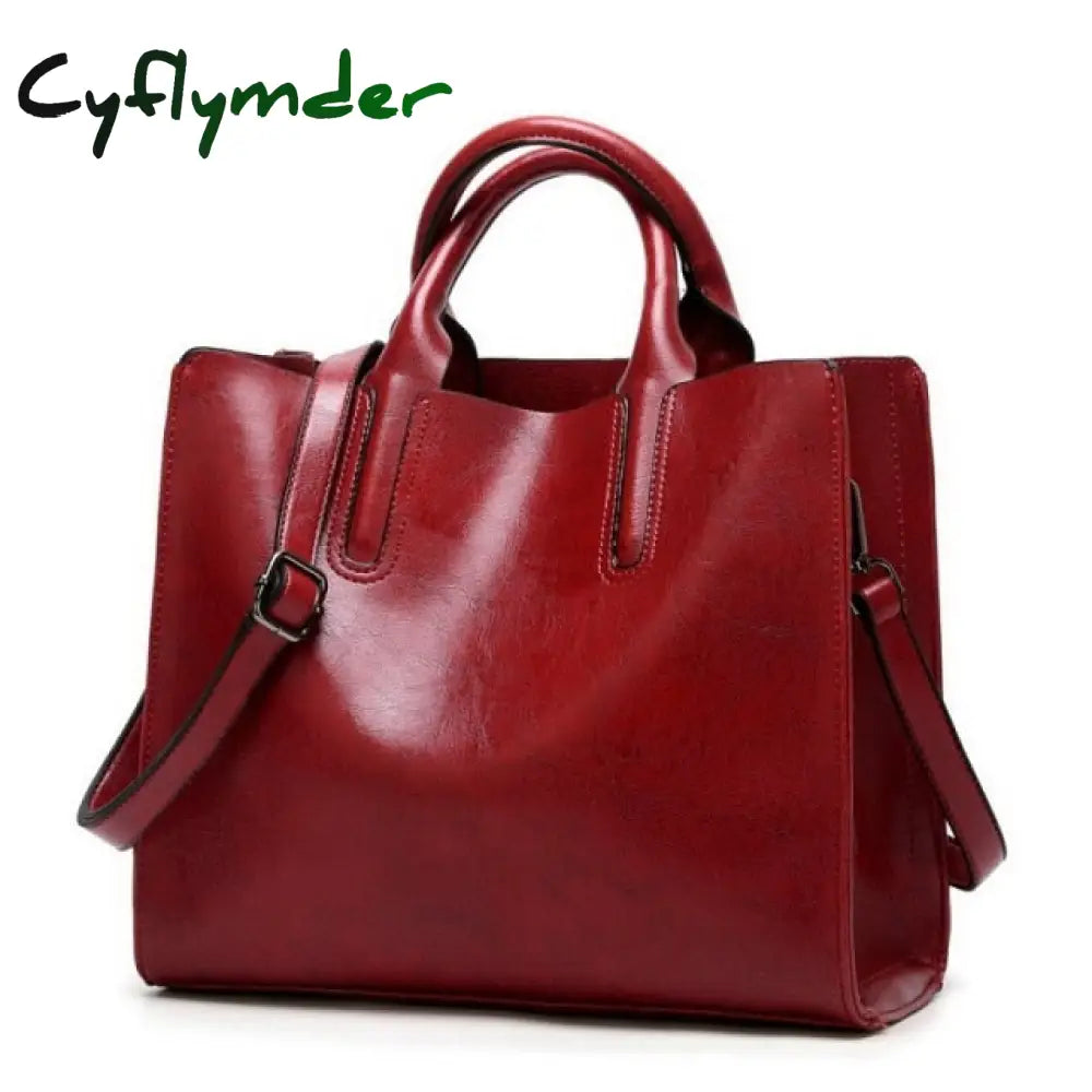 Cyflymder Women Leather Bags Famous Brands Handbag Casual Female Bag Trunk Tote Ladies Shoulder