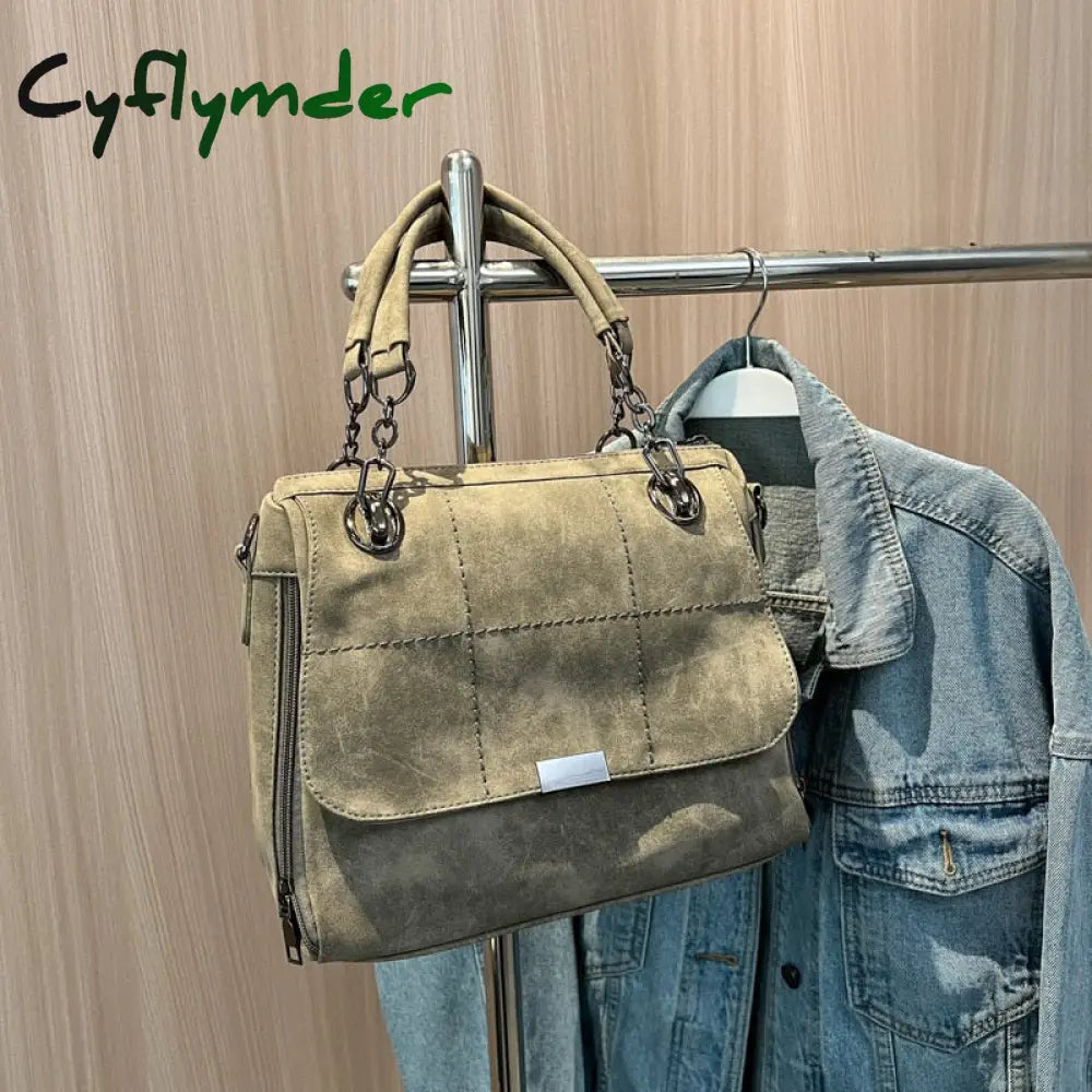 Cyflymder Women Leather Bags Women’s Vintage Handbag Casual Crossbody Female Bag High Quality