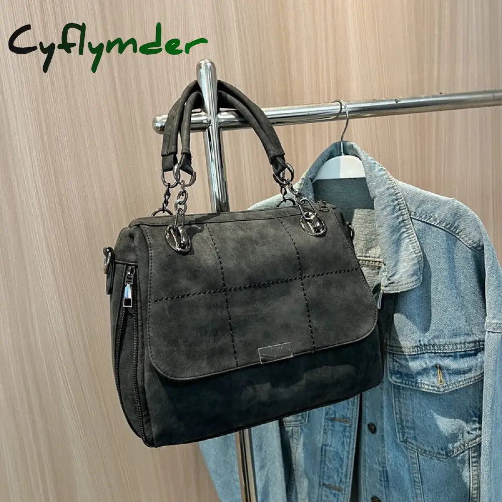 Cyflymder Women Leather Bags Women’s Vintage Handbag Casual Crossbody Female Bag High Quality